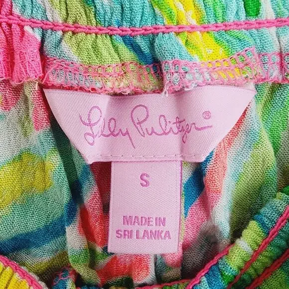 Lilly Pulitzer Kat Flowy Shorts Tiki Pink Neon Print - Small NWOT Style 25367 - Picture 5 of 8